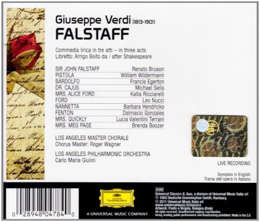 その他 Verdi : Falstaff / Giulini [CD] VERDI Falstaff Bruson Giulini | Deutsche Grammophon